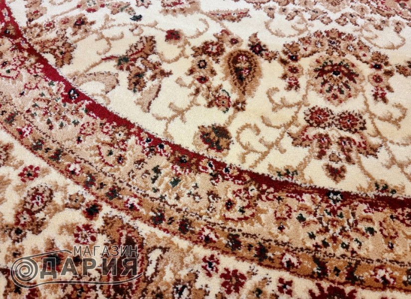 Тъкан персийски килим Blue stones 2538 cream кръг